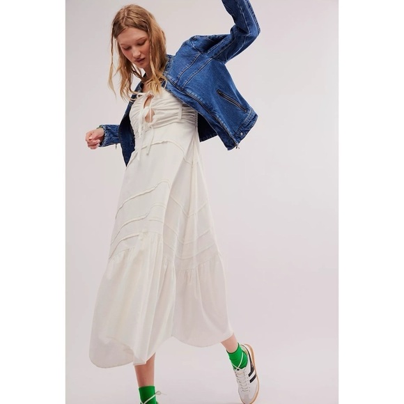 New Free People Fast Lane Denim Moto Jean Jacket We The Free in Blue Jean - Picture 8 of 8